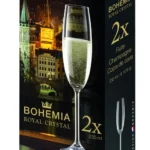 Šampano taurių komplektas Bohemia Royal Crystal 2for2, krištolas, 0.23 l, 2 vnt